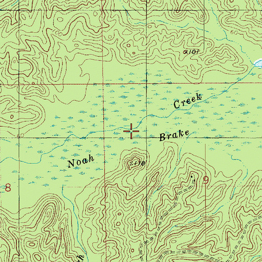 Topographic Map of Noah Brake, LA