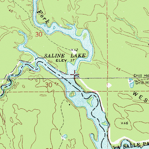 Topographic Map of North Fork Big Saline Bayou, LA