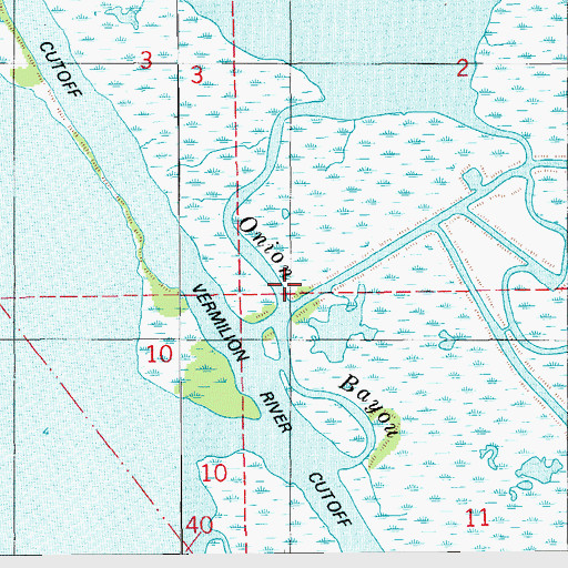 Topographic Map of Onion Bayou, LA