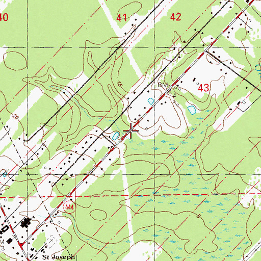 Topographic Map of Palmetto Bayou, LA