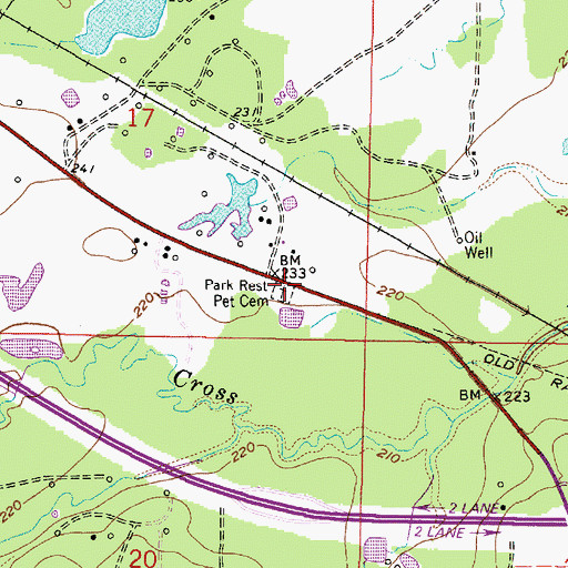 Topographic Map of Park Rest Pet Cemetery, LA