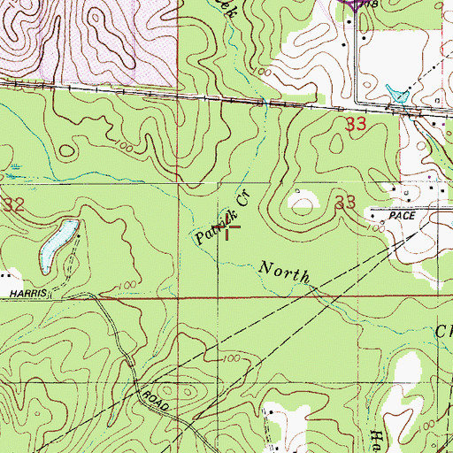Topographic Map of Patrick Creek, LA