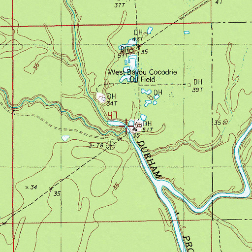 Topographic Map of Patton Lake Drain, LA