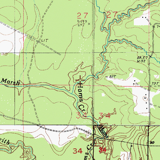 Topographic Map of Persimmon Marsh, LA