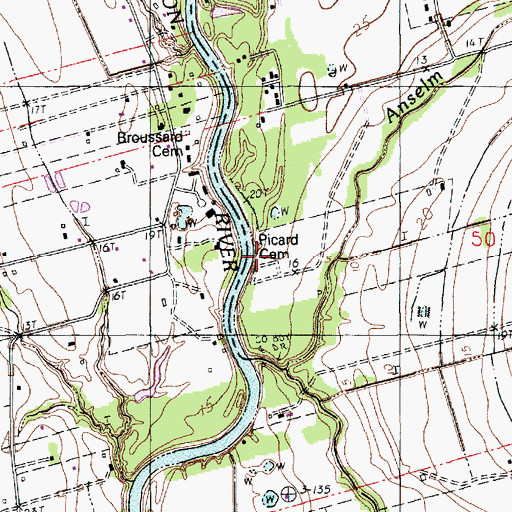Topographic Map of Picard Cemetery, LA