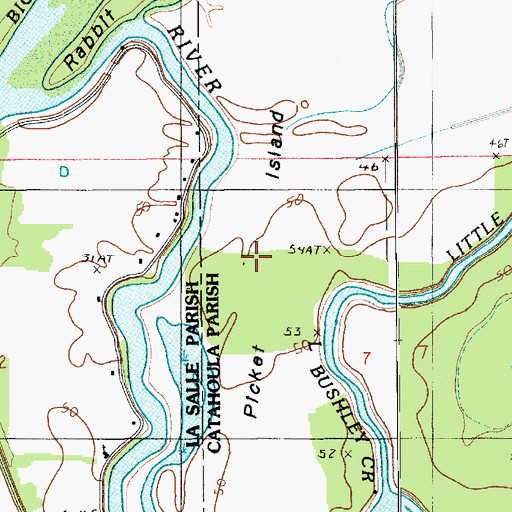 Topographic Map of Picket Island, LA