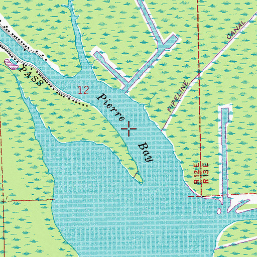 Topographic Map of Pierre Bay, LA