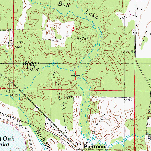 Topographic Map of Pine Tumbly Creek, LA