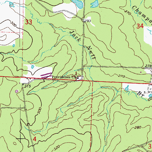 Topographic Map of Providence Church, AR