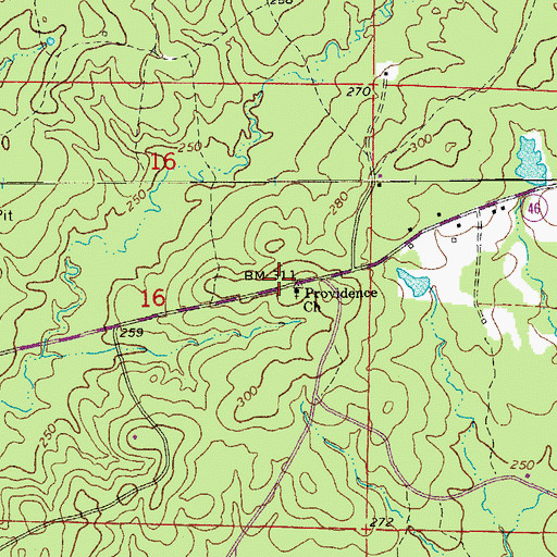 Topographic Map of Providence Church, AR