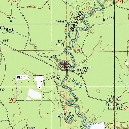 Topographic Map of Pocosin Creek, LA