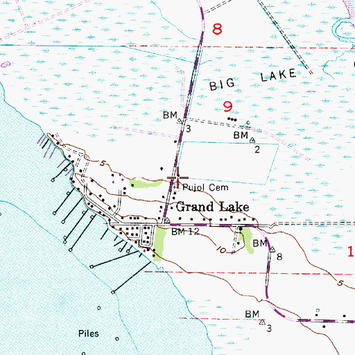 Topographic Map of Pujol Cemetery, LA
