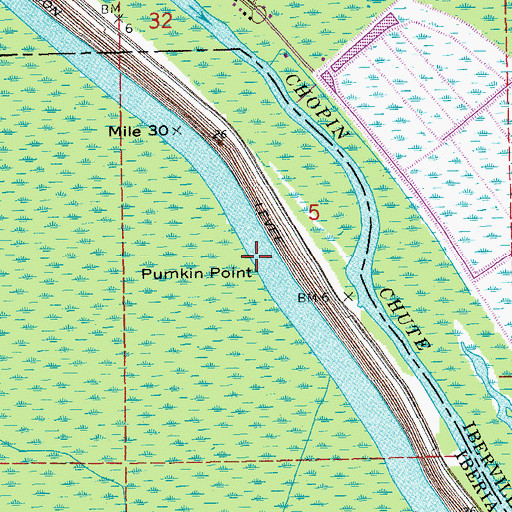 Topographic Map of Pumpkin Point, LA