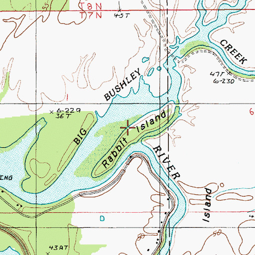 Topographic Map of Rabbit Island, LA