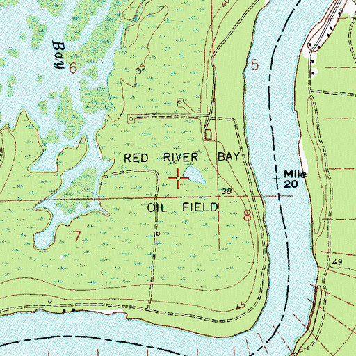 Topographic Map of Red River Bay Oil Field, LA