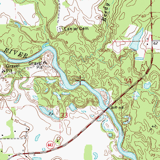 Topographic Map of Reedy Branch, LA