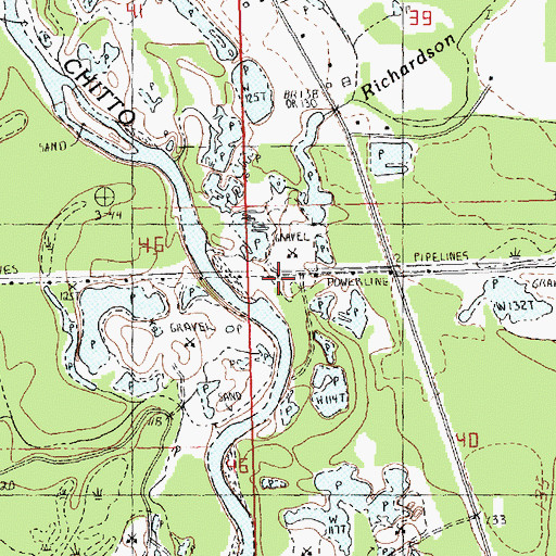 Topographic Map of Richardson Branch, LA