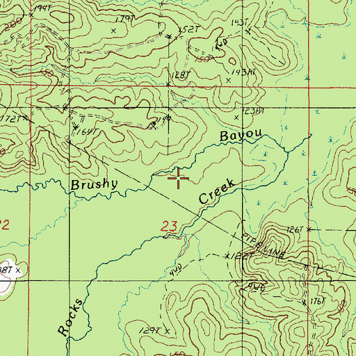 Topographic Map of Rocks Creek, LA