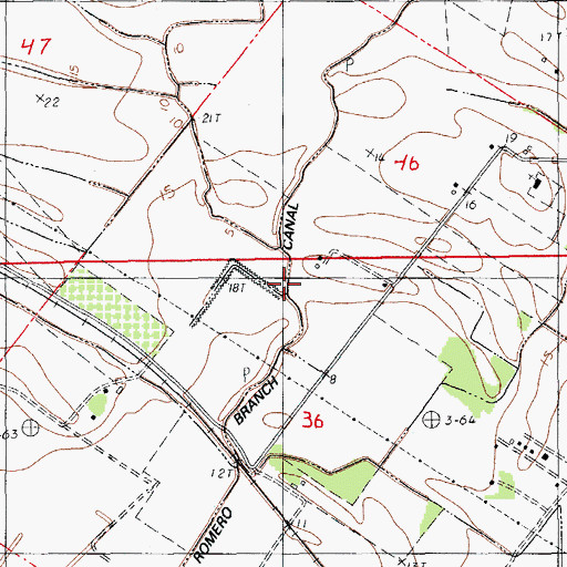 Topographic Map of Romero Branch Canal, LA