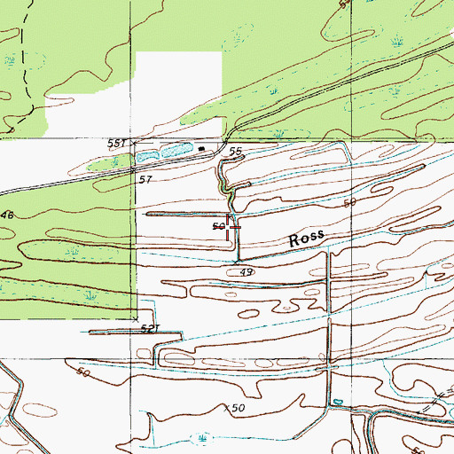 Topographic Map of Ross Brake, LA