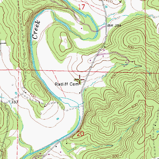 Topographic Map of Ratliff Cemetery, AR