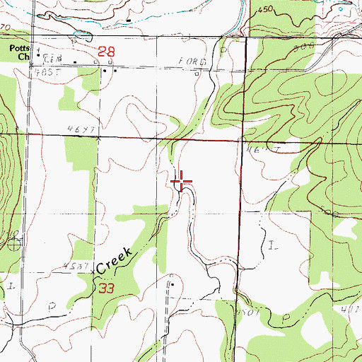 Topographic Map of Rattlesnake Creek, AR