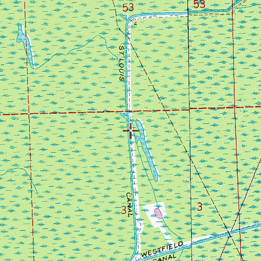Topographic Map of SaintLouis Canal, LA