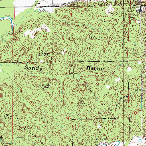 Topographic Map of Sandy Bayou, LA