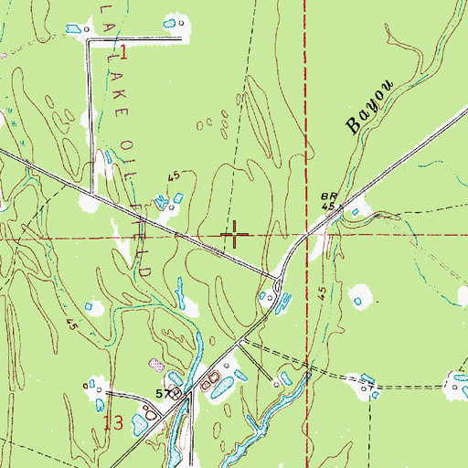 Topographic Map of Sandy Bayou Oil Field, LA