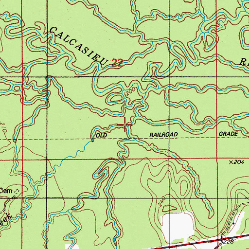 Topographic Map of Schoolhouse Creek, LA