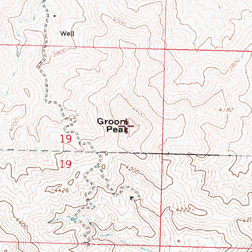 Topographic Map of Groom Peak, AZ