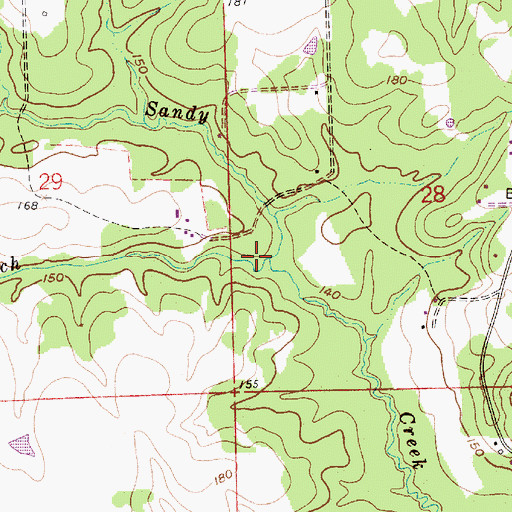 Topographic Map of Spring Branch, LA