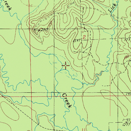 Topographic Map of Spring Creek, LA