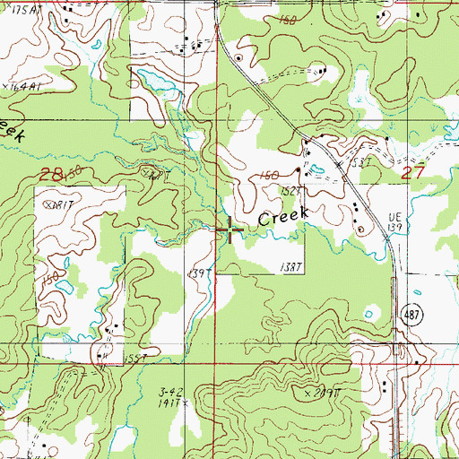 Topographic Map of Stacy Creek, LA