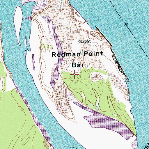 Topographic Map of Redman Point Bar, AR
