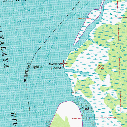 Topographic Map of Sword Point, LA