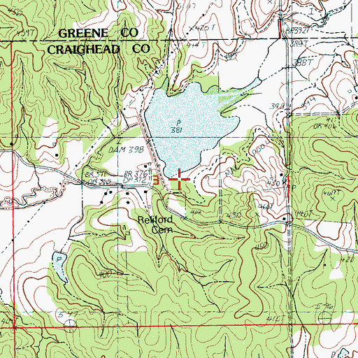 Topographic Map of Reliford Church, AR
