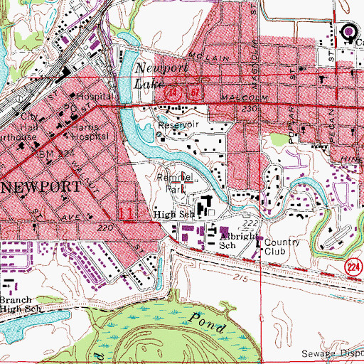 Topographic Map of Remmel Park, AR