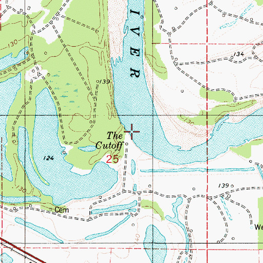 Topographic Map of The Cutoff, LA