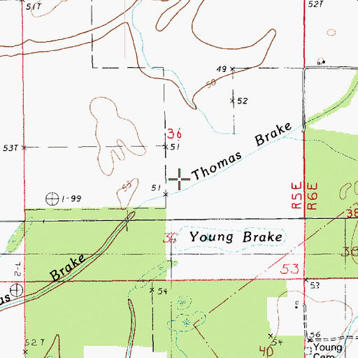 Topographic Map of Thomas Brake, LA