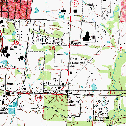 Topographic Map of Rest Haven Memorial Park, AR
