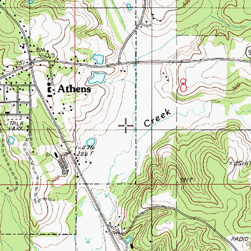 Topographic Map of Walker Creek, LA
