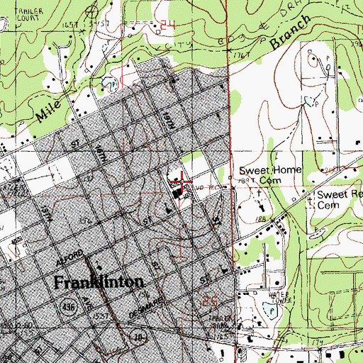 Topographic Map of Washington School, LA