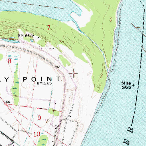 Topographic Map of Waverly Point, LA