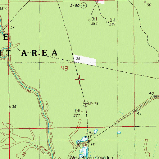 Topographic Map of West Bayou Cocodrie Oil Field, LA