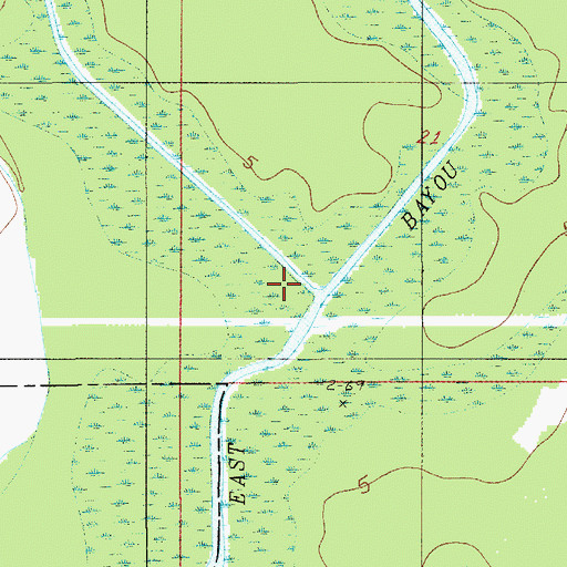 Topographic Map of West Bayou Lacassine, LA