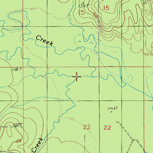 Topographic Map of White Oak Creek, LA