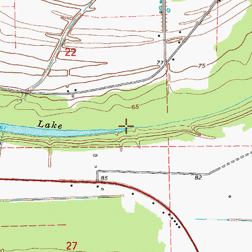 Topographic Map of Willow Bayou, LA