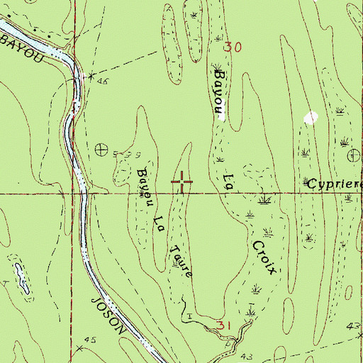 Topographic Map of Bayou La Croix, LA