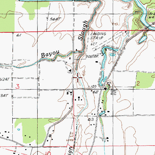Topographic Map of Indian Slough, LA